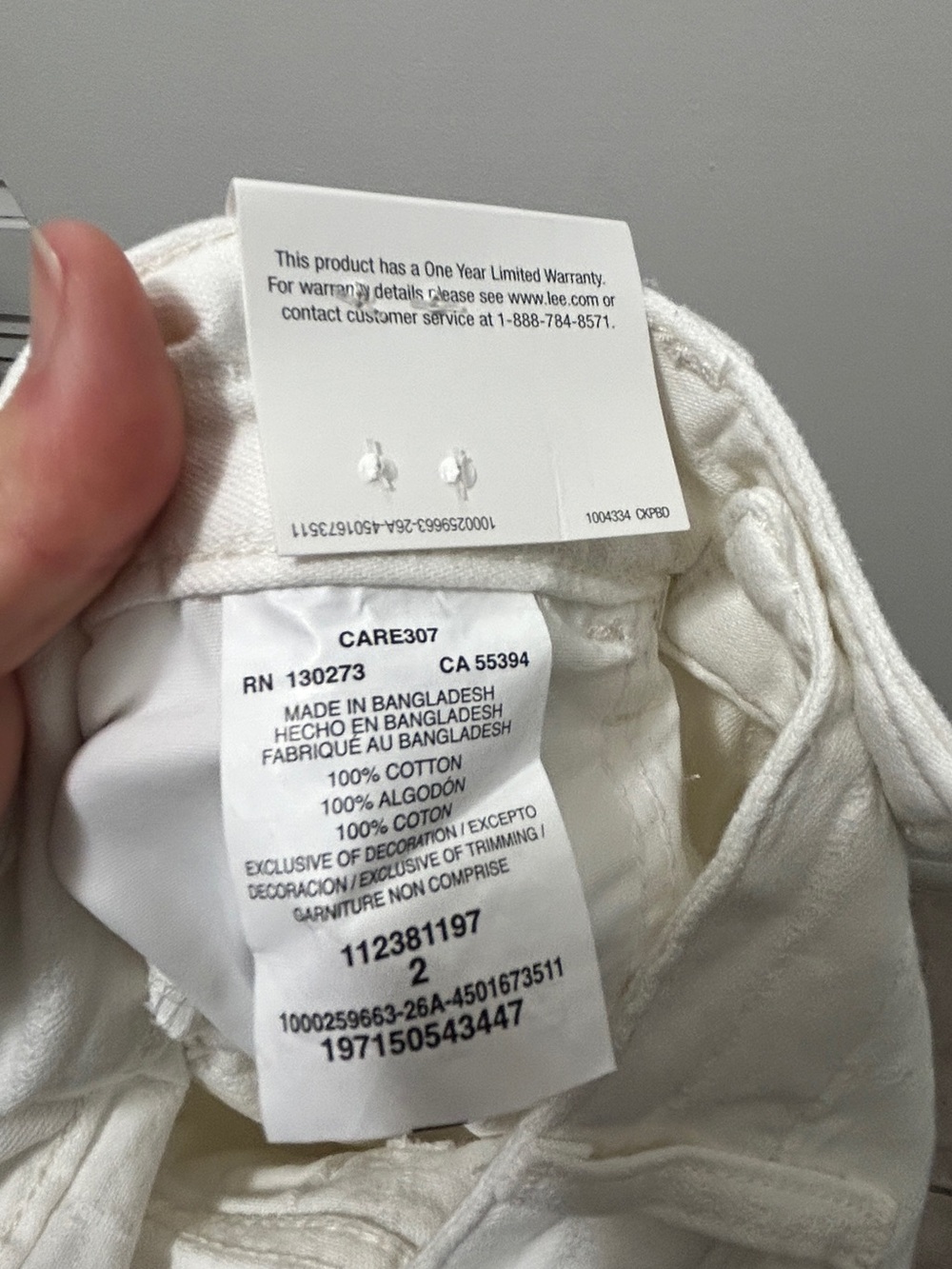 Lee Heritage White Straight Leg Mid Rise Jeans Size 2 NWT 100% Cotton - Picture 9 of 10